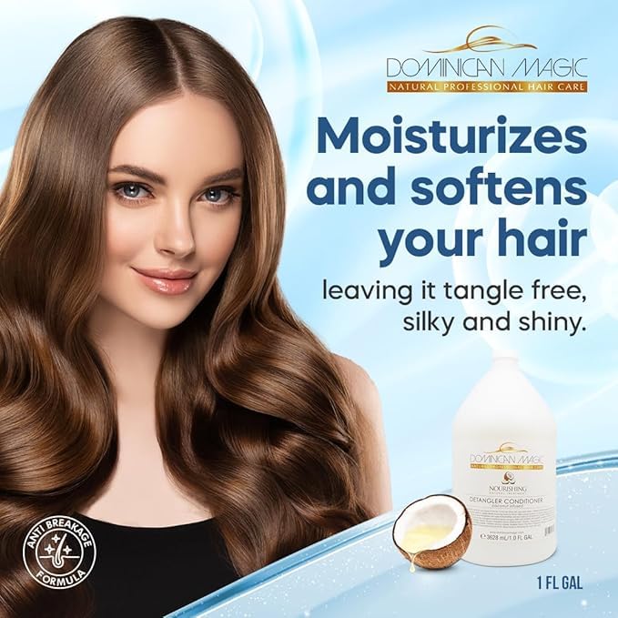 DOMINICAN MAGIC Detangler Shampoo â€“ Coconut Infused (1 Gallon) | Hydrating & Smoothing Shampoo for Dry, Frizzy & Curly Hair | Deep Nourishment & Tangle-Free Finish - Image 2